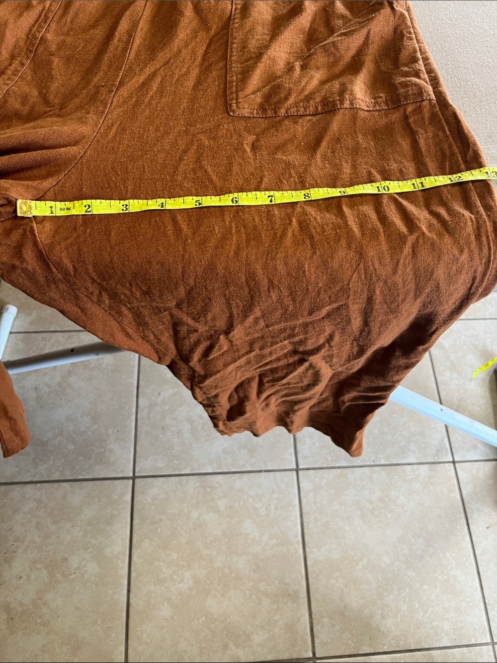 Old Navy Rust-Brown Wide-Leg Linen-Blend Jumpsuit with Buttons - Picture 12 of 16